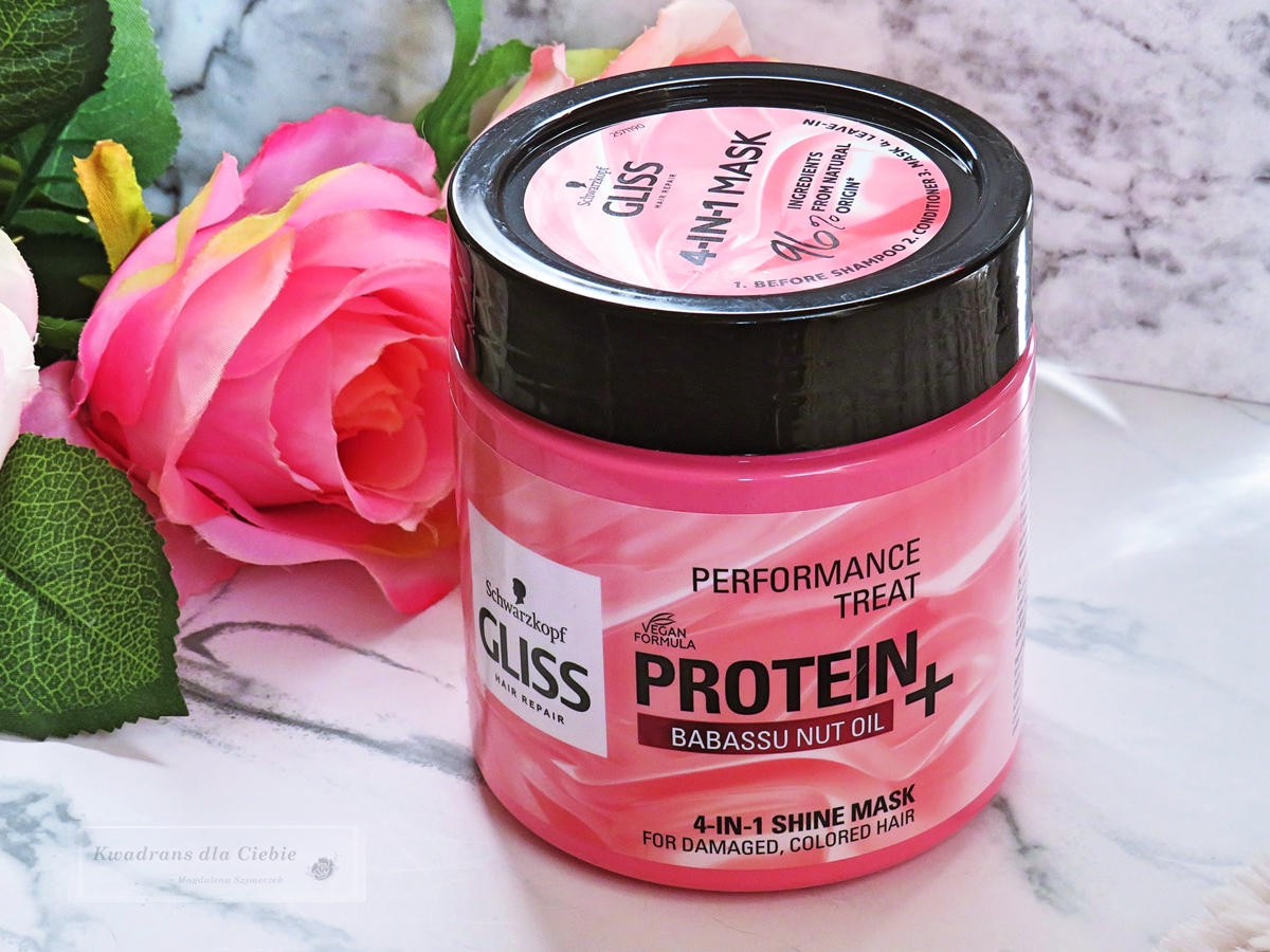 Schwarzkopf Gliss Protein+ Maska do włosów Babassu Nut Oil 4in1 kwadrans dla ciebie