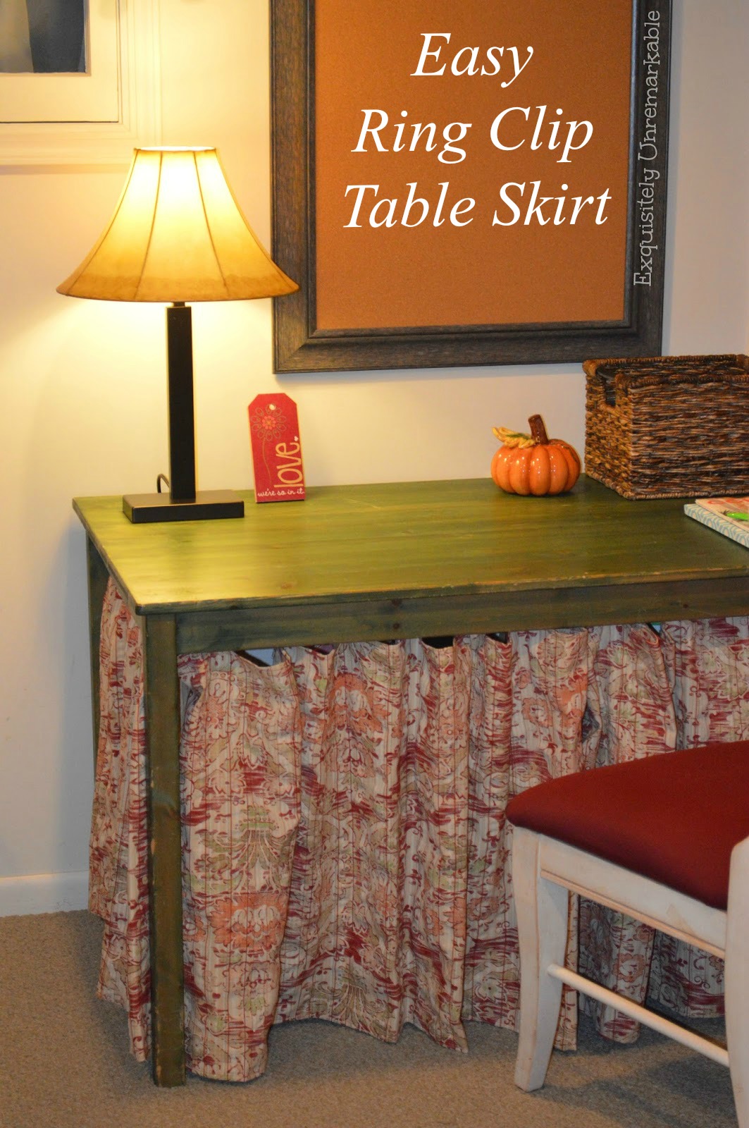 Ring Clip Skirted Table Easy Diy Exquisitely Unremarkable