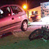 Colisão entre carro e moto deixa um jovem ferido