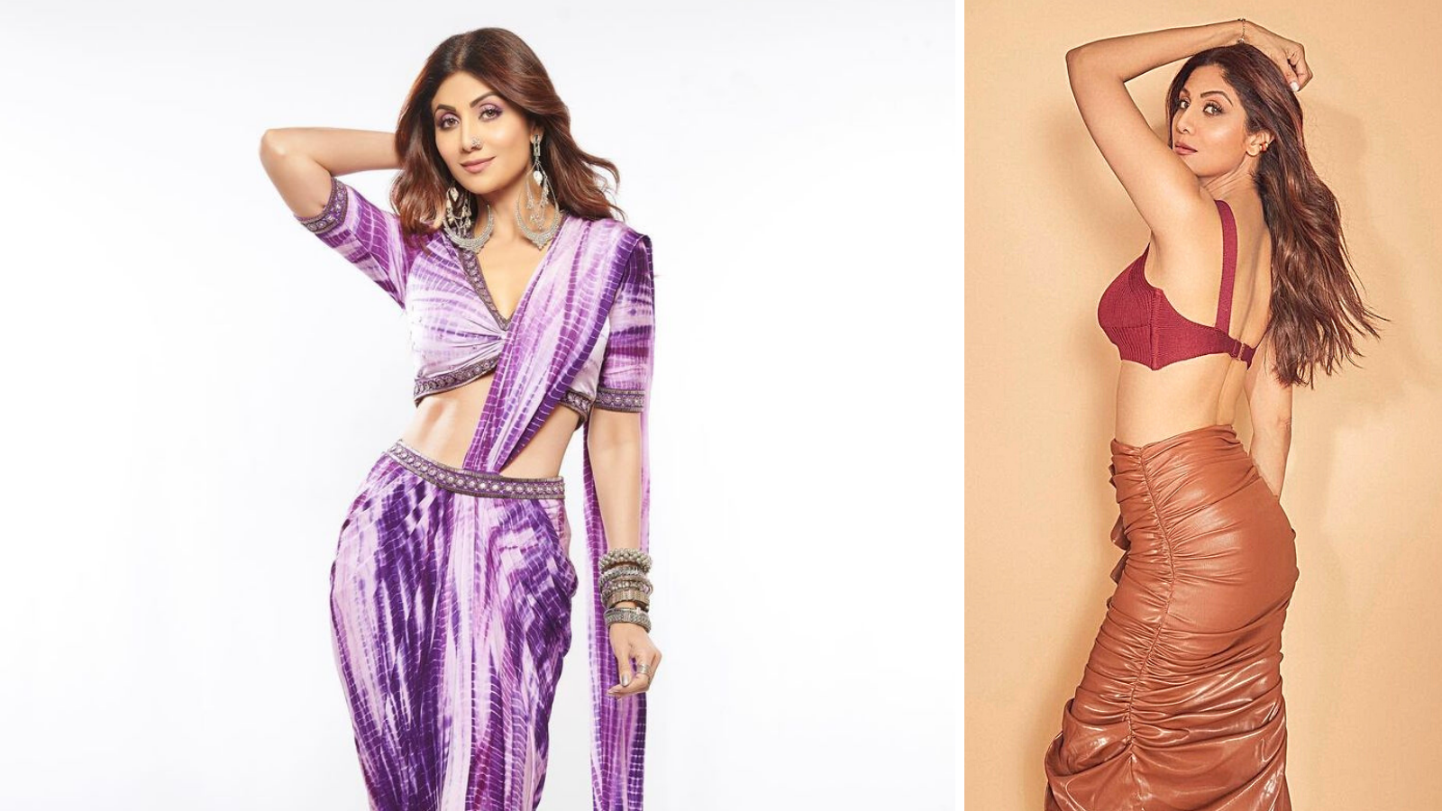 Shilpa Shetty Kundra looks stunning in a Tie-Dye Saree with a Front Slit bolly latest news central