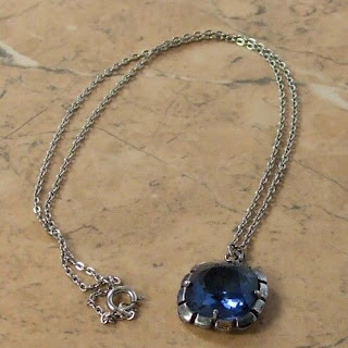 Sapphire blue glass necklace by Exquisite