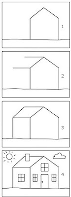 4 Langkah Menggambar perspektif rumah dari bentuk bangun segibanyak