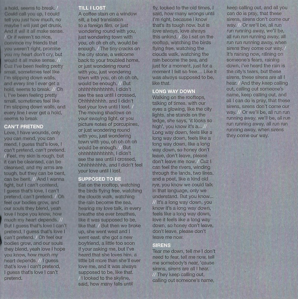 Encarte Tom Odell Long Way Down Encartes Pop