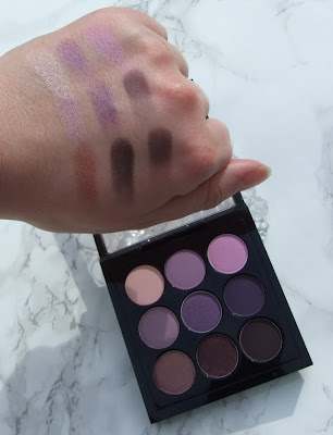 Eyes on mac times nine palettes purple swatch beauty blog review