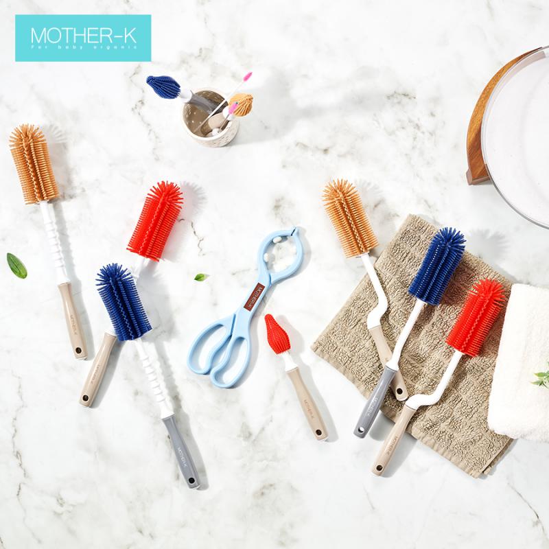 Bộ Chổi Cọ Bình Sữa, Núm Ti Silicone Mother-K