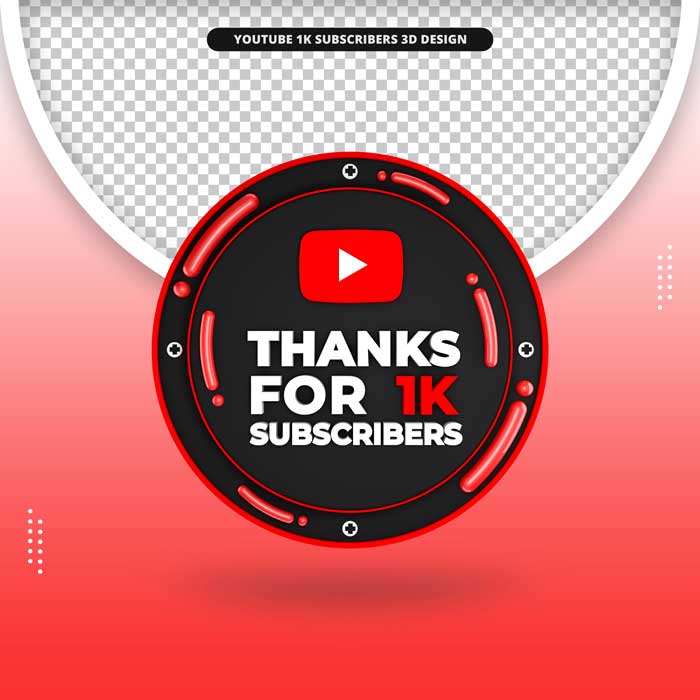 Thanks 1k Subscribers 3D Front Render Icon Youtube Thanks 1k Subscribers 3D Front Render Icon Youtube