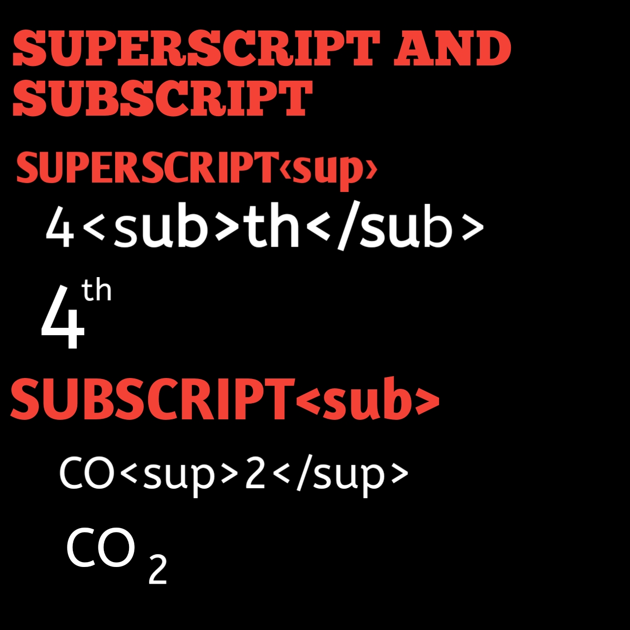 SUPERSCRIPT AND SUBSCRIPT