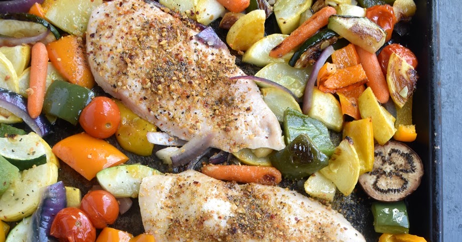 Sheet Pan Chicken and Rainbow Vegetables | The Nutritionist Reviews