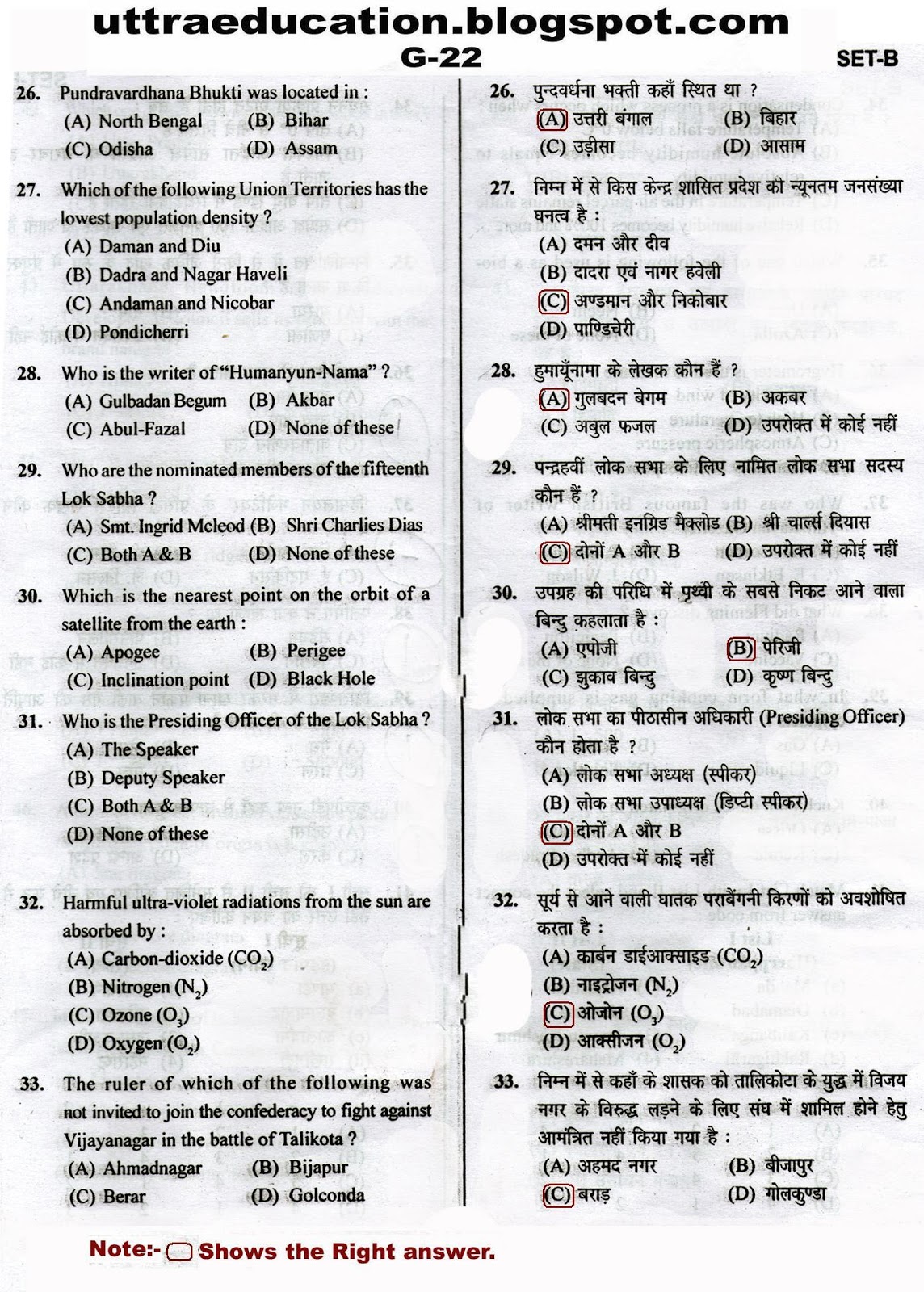 Samuh Question Paper Uttaraeducation: G-22 ANSWER KEY & QUESTION PAPER OF SAMUH-G (GROUP-C ...