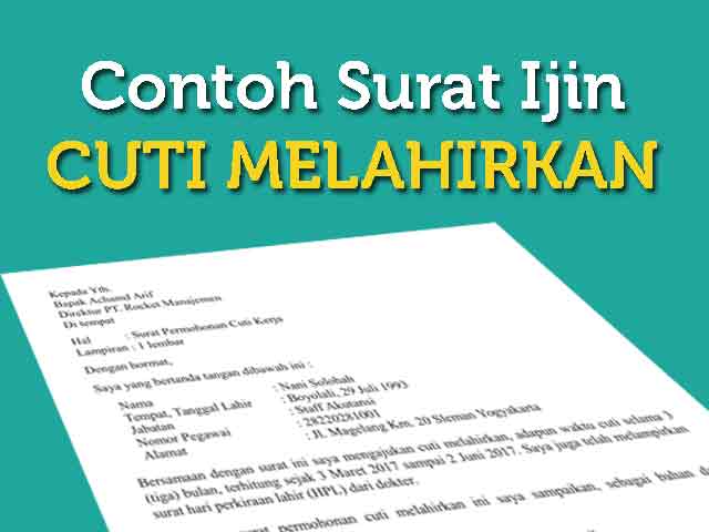 Contoh Surat Izin Cuti Melahirkan Yang Baik Dan Benar