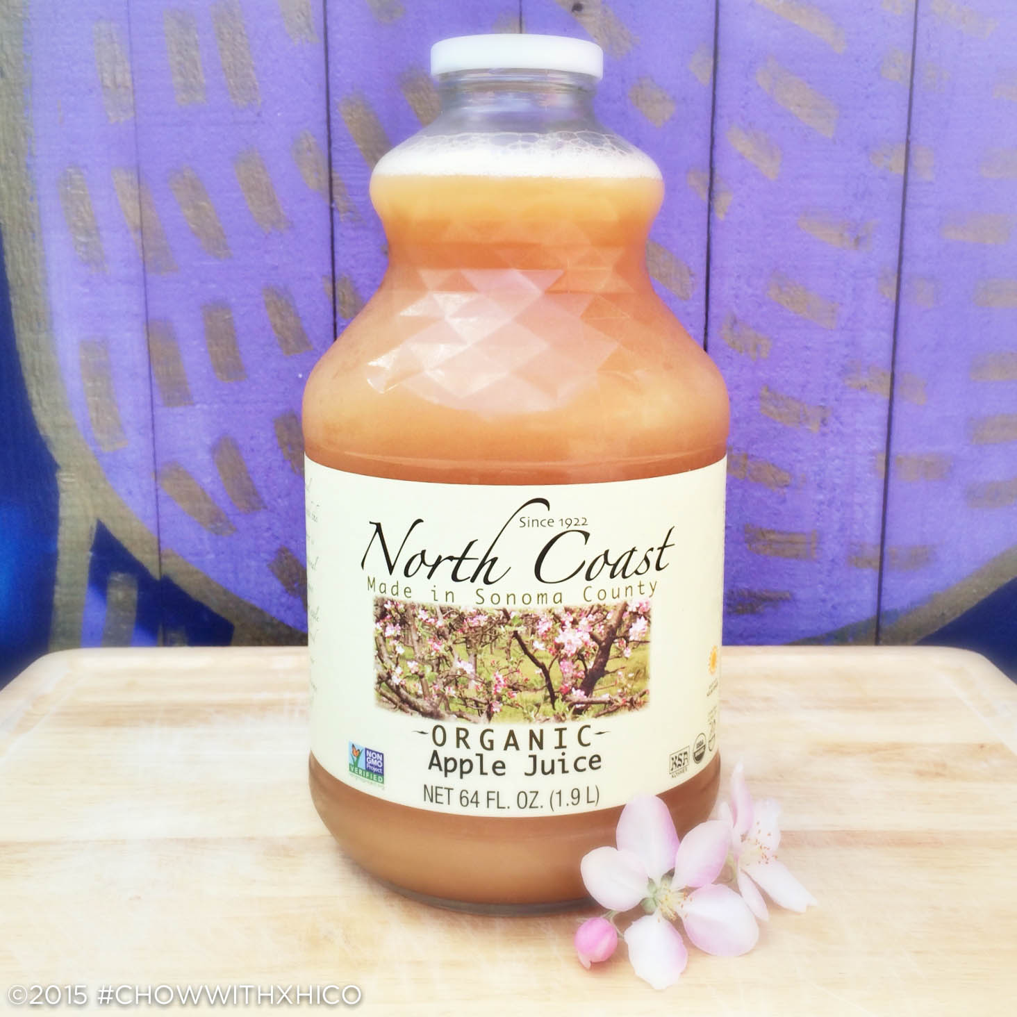 Chow with Xhico North Coast Organic Apple Juice is Delicious