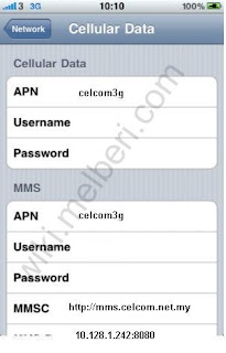 Celcom GPRS Settings for iPhone iPad Android
