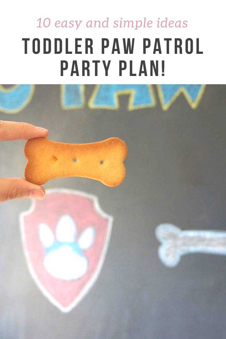 10 easy-to-do ideas for a toddler friendly Paw Patrol birthday party, including food, entertainment, decoration and party bags!