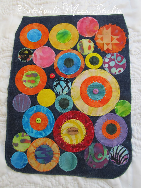 Patchouli Moon Studio~ Sew Powerful Purse #80 for 2021, using Circle Applique die cuts from Crafter's Edge