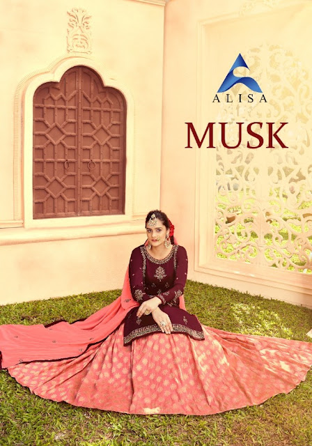 Alisa Fashion Musk Satin Georgette Wedding Salwar Suits