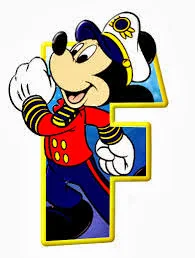 Alfabeto de personajes Disney con letras grandes F Mickey. 