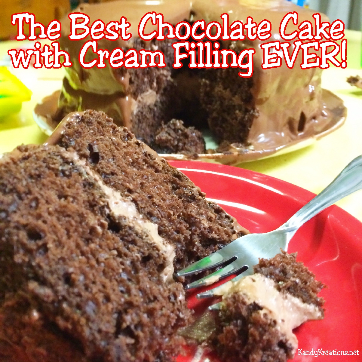 The Best Chocolate Cake with Cream Filling Ever