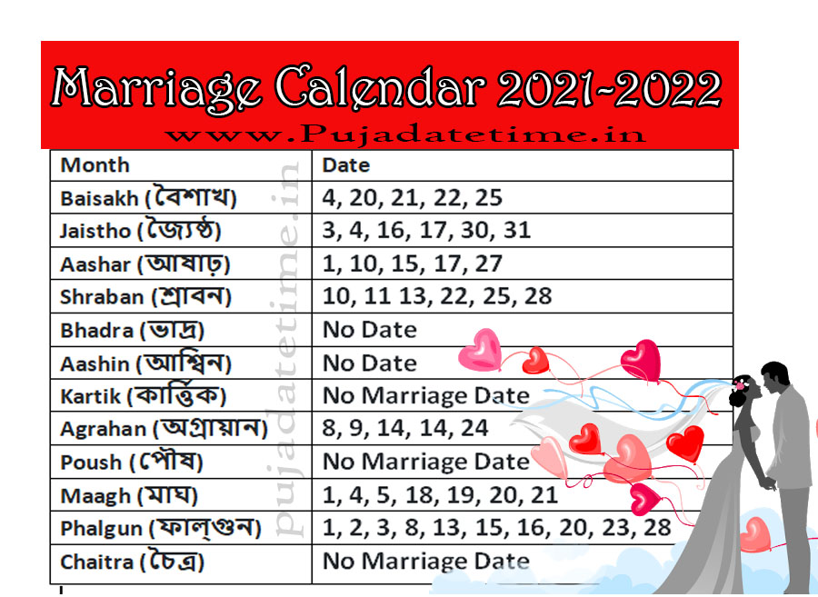 Shuvo Bibaho Dates 2023 2024, শুভ বিবাহ নির্ঘণ্ট 1429