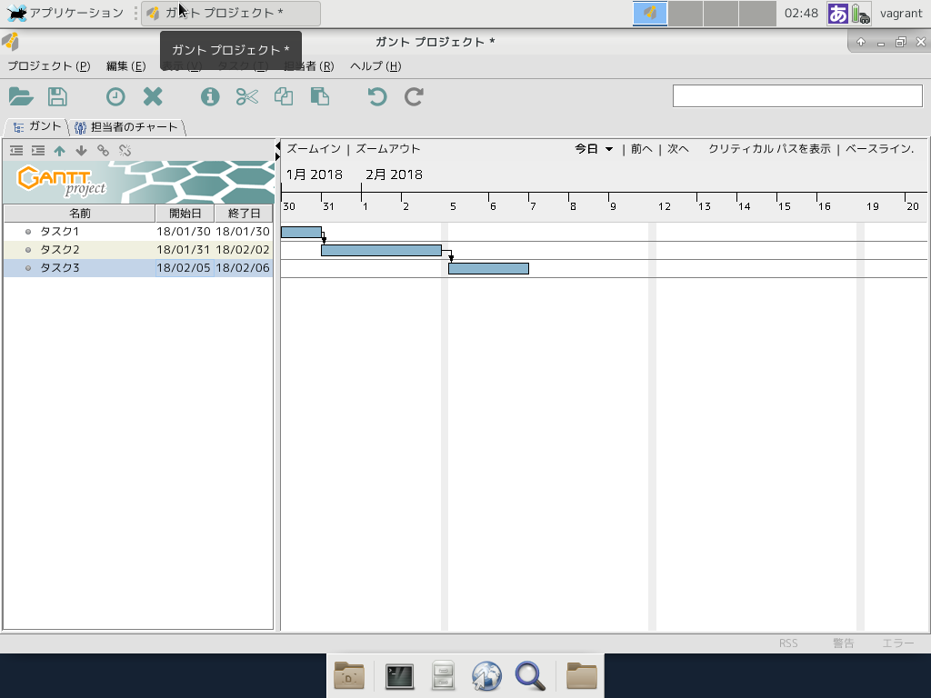 serverあれこれ vagrantでgantt project xfce desktop環境 xrdpが