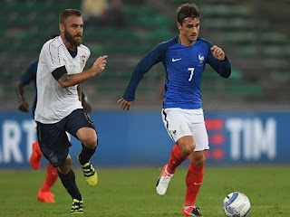 Francia vs Italia en partido amistoso