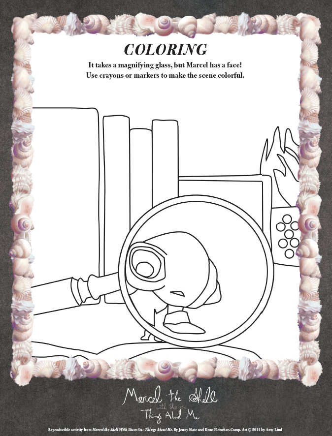 Marcel The Shell Sequel coloring book