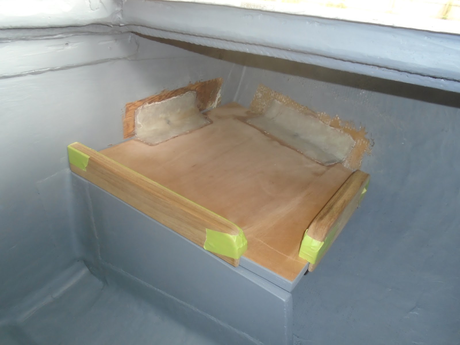 Allied Greenwich 24 Completing the Lazarette & Sanding the Cockpit