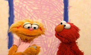 Elmo thinks it’s silly to talk with Rocco because it’s just a rock! Zoe tells him that you can have all kinds of friends including rocks. Sesame Street Elmo's World Friends Interview