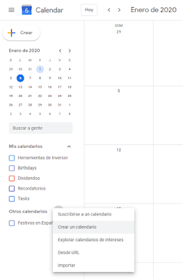 Crear un calendario Crear un calendario