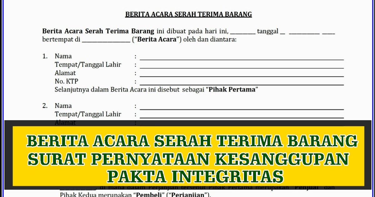 Administrasitatausahacom Contoh Format Berita Acara Serah