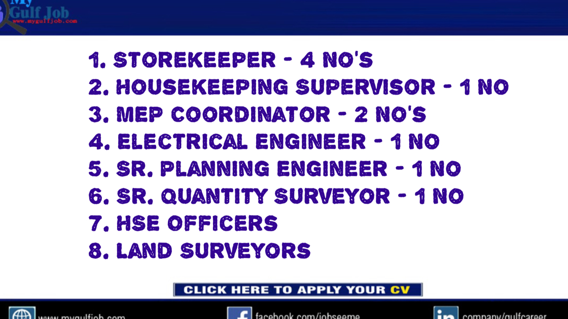 Storekeeper/Housekeeping Supervisor /MEP Coordinator/ Electrical