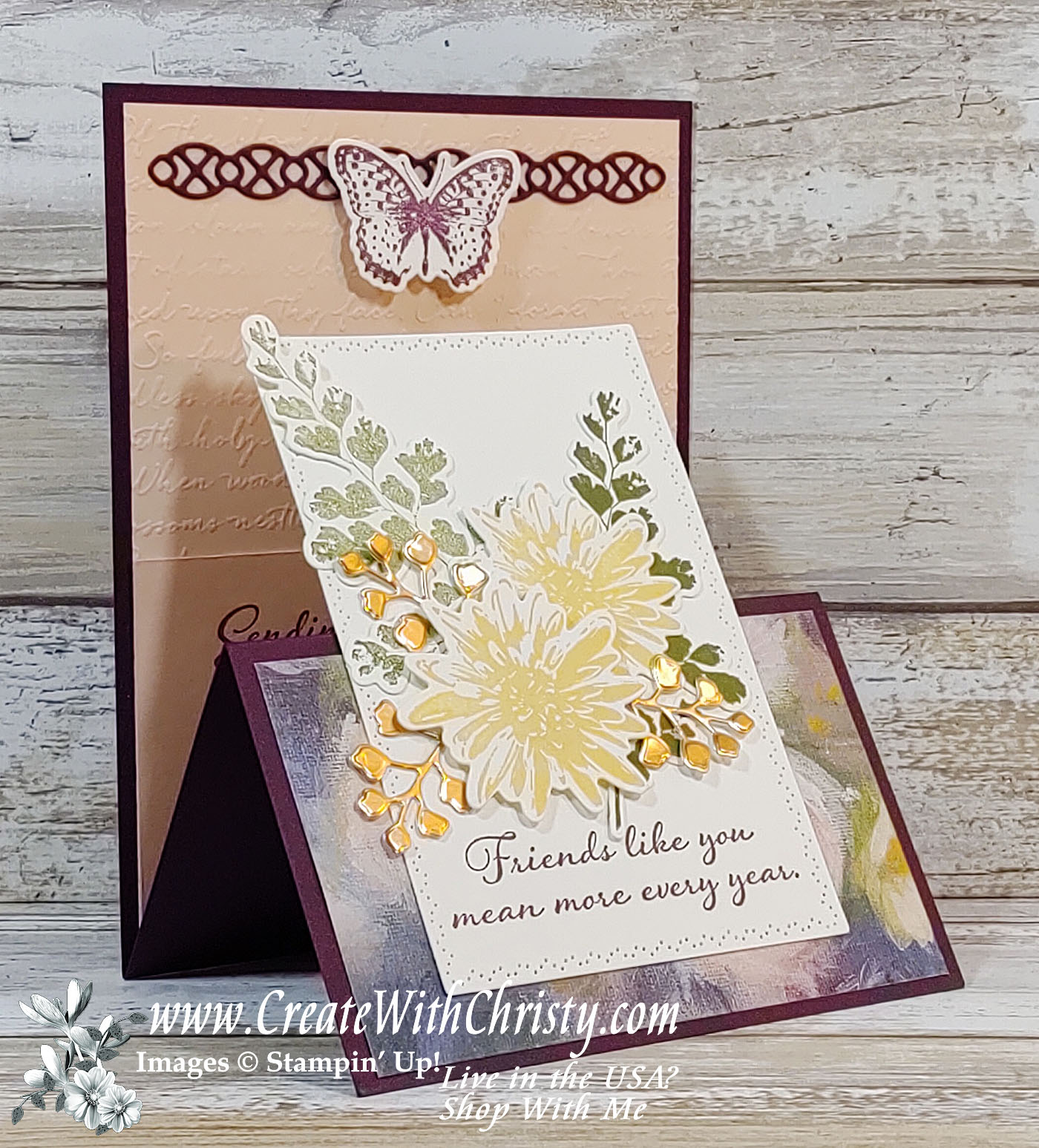 How to Make an Upright Z Fold Card Positive Thoughts Card [Create