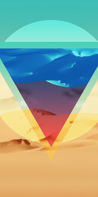 Triangle polygon desert wallpaper