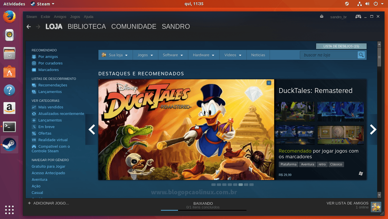 Steam executando no Ubuntu 17.10