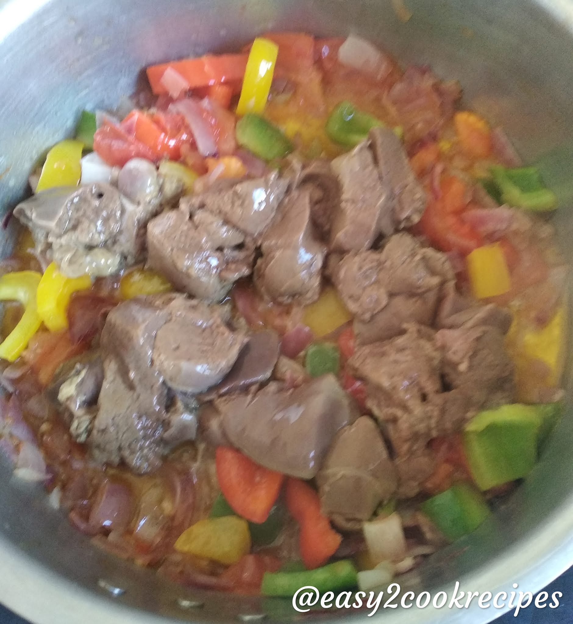 EASY2COOK RECIPES CHICKEN LIVER GRAVY( Capsicum flavoured)