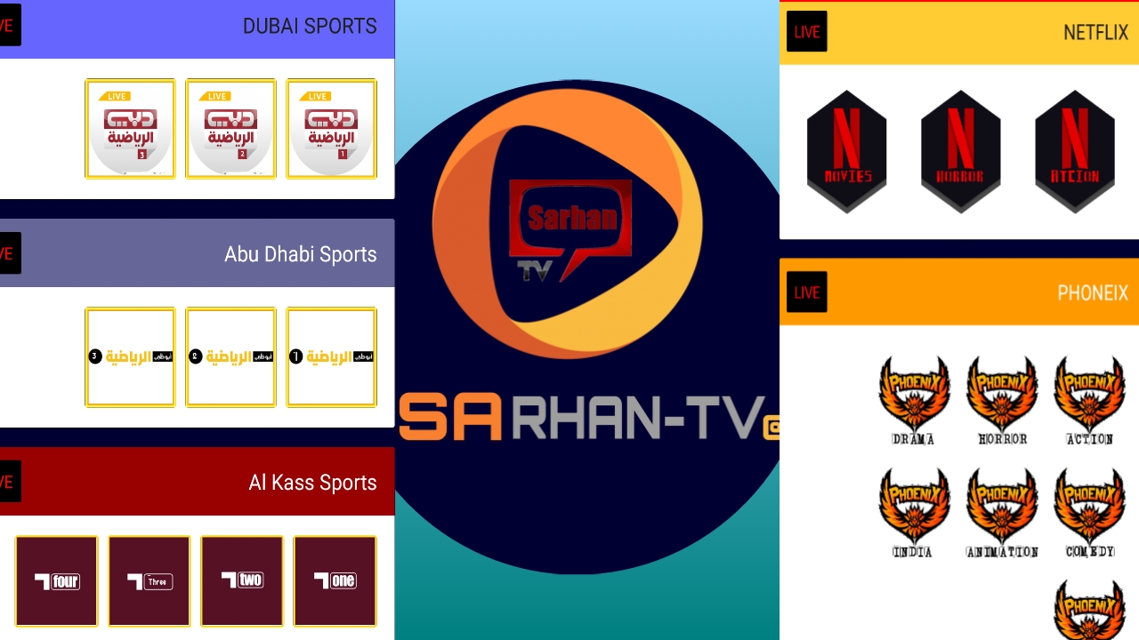 شاهد قنوات نيتفليكس وقنوات بين الرياضية والاخرى من القنوات الرائعة/Sarhan-TV