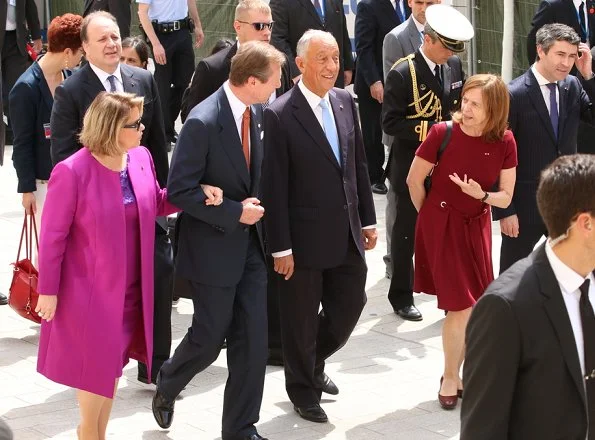 Duke Henri, Duchess Maria Teresa, Prince Guillaume and Princess Stephanie welcomed President Marcelo Rebelo de Sousa at Grand Ducal Palace