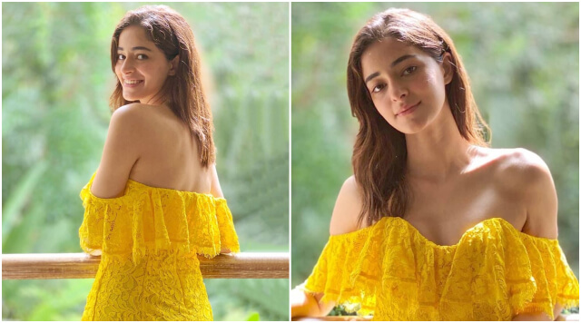 Ananya Panday's Yellow Off Shoulder Mini Dress Will Raise Your Heart Beat.