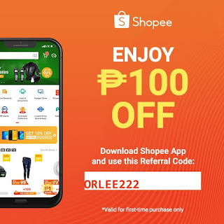  Get ₱100 off off your first purchase using my code ORLEE222.  Download Shopee now and enjoy Free Shipping nationwide! 