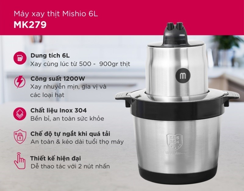 Máy Xay Thịt Mishio MK279