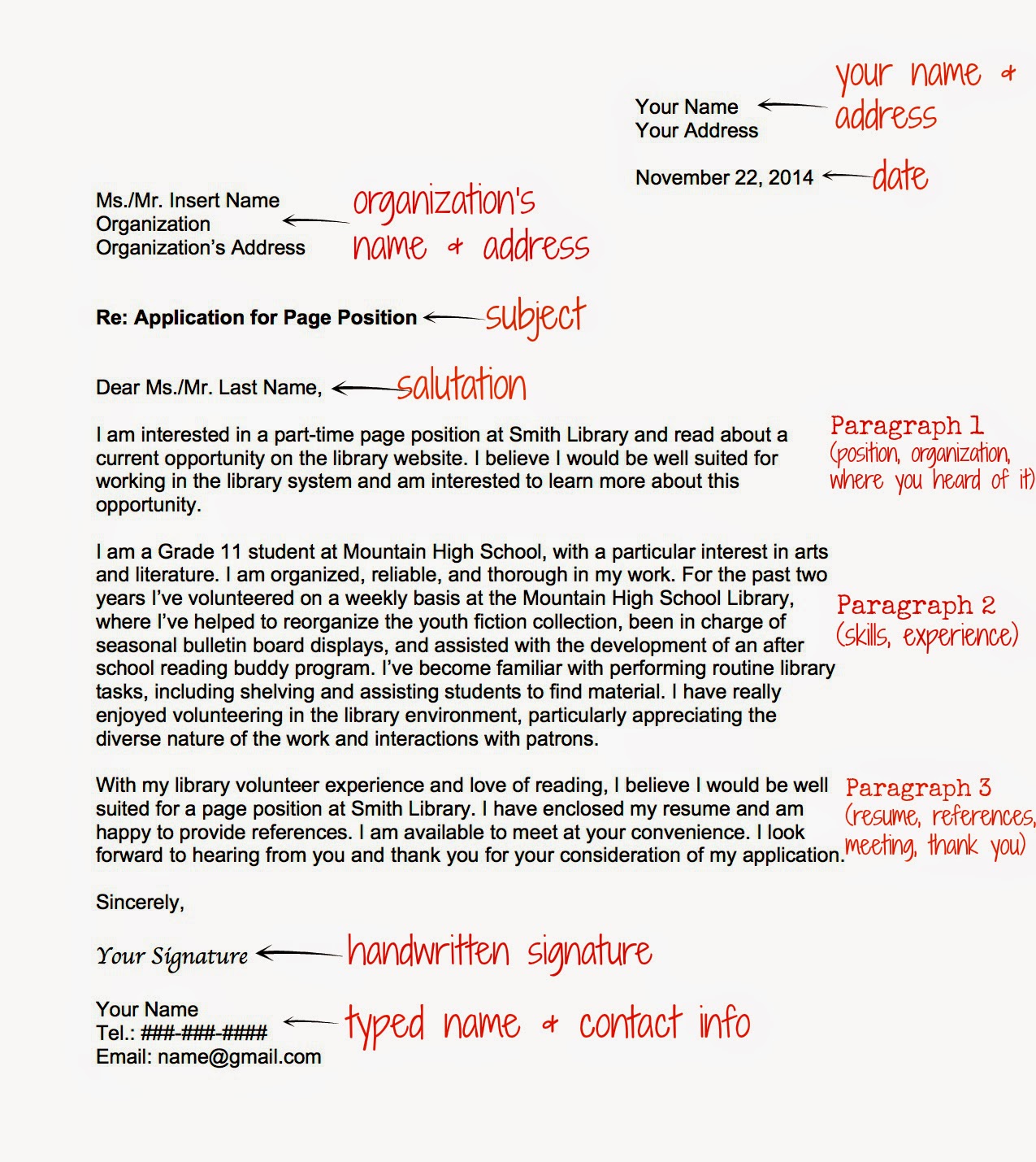 cover letter sample brainly