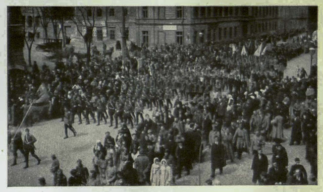 Odessa: After the revolutionary overthrow had been carried out, for a long time and almost daily animated crowds passed through the streets praising the accomplished deed.  