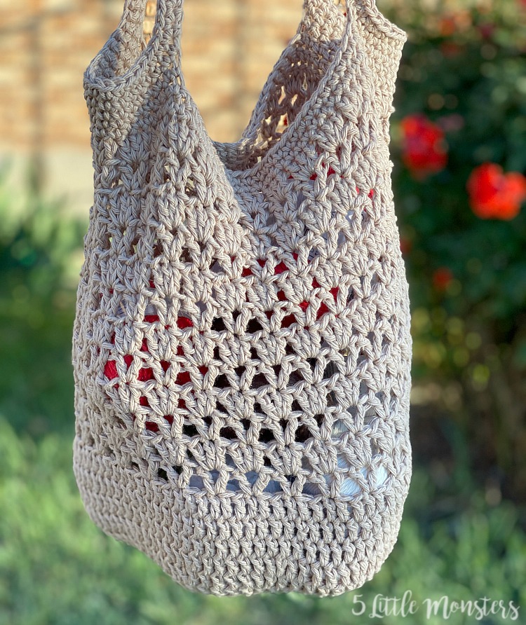 5 Little Monsters Crocheted Market Bag