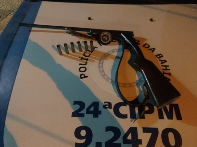 Policiais militares da 24ª CIPM apreendem arma de fogo em Ourolândia