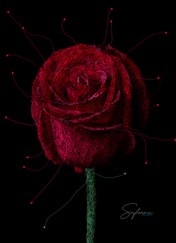 Rose Scribble Drawing (Digital)