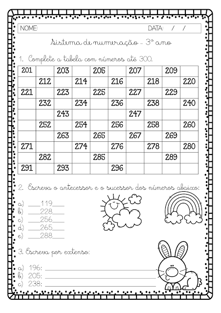 Atividade de matemática 3º ano