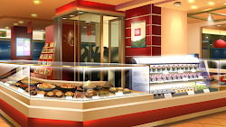 Anime Landscape: Japanese food store anime background