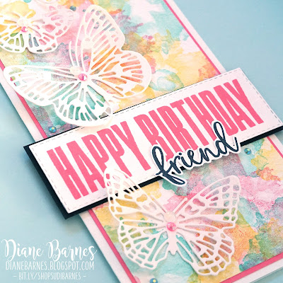 Stampin Up friend birthday card using Biggest Wish - Artistically Inked & Butterfly Brilliance. Card by Di Barnes - colourmehappy - Demonstrator in Sydney Australia