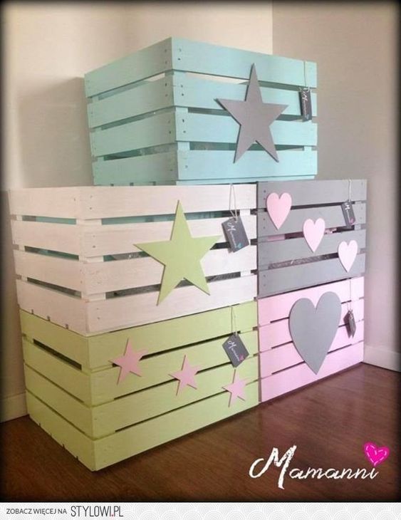 Cajas de madera para decoración infantil