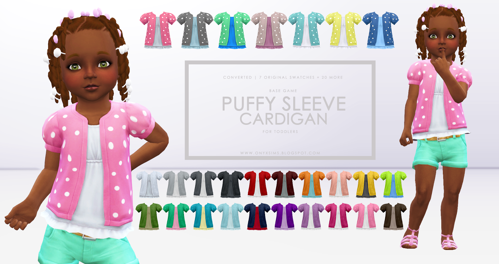 Puffy Sleeve Cardigan for Toddlers - Onyx Sims