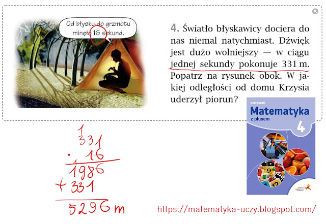 Zad. 4 i zagadka str. 104 "Matematyka z plusem 4" Mnożenie pisemne przez liczby wielocyfrowych